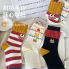 New spring pure cotton mid-calf socks for women, sweat-absorbing, funny French fries socks, cartoon casual socks, Zhuji Hosiery Specification image